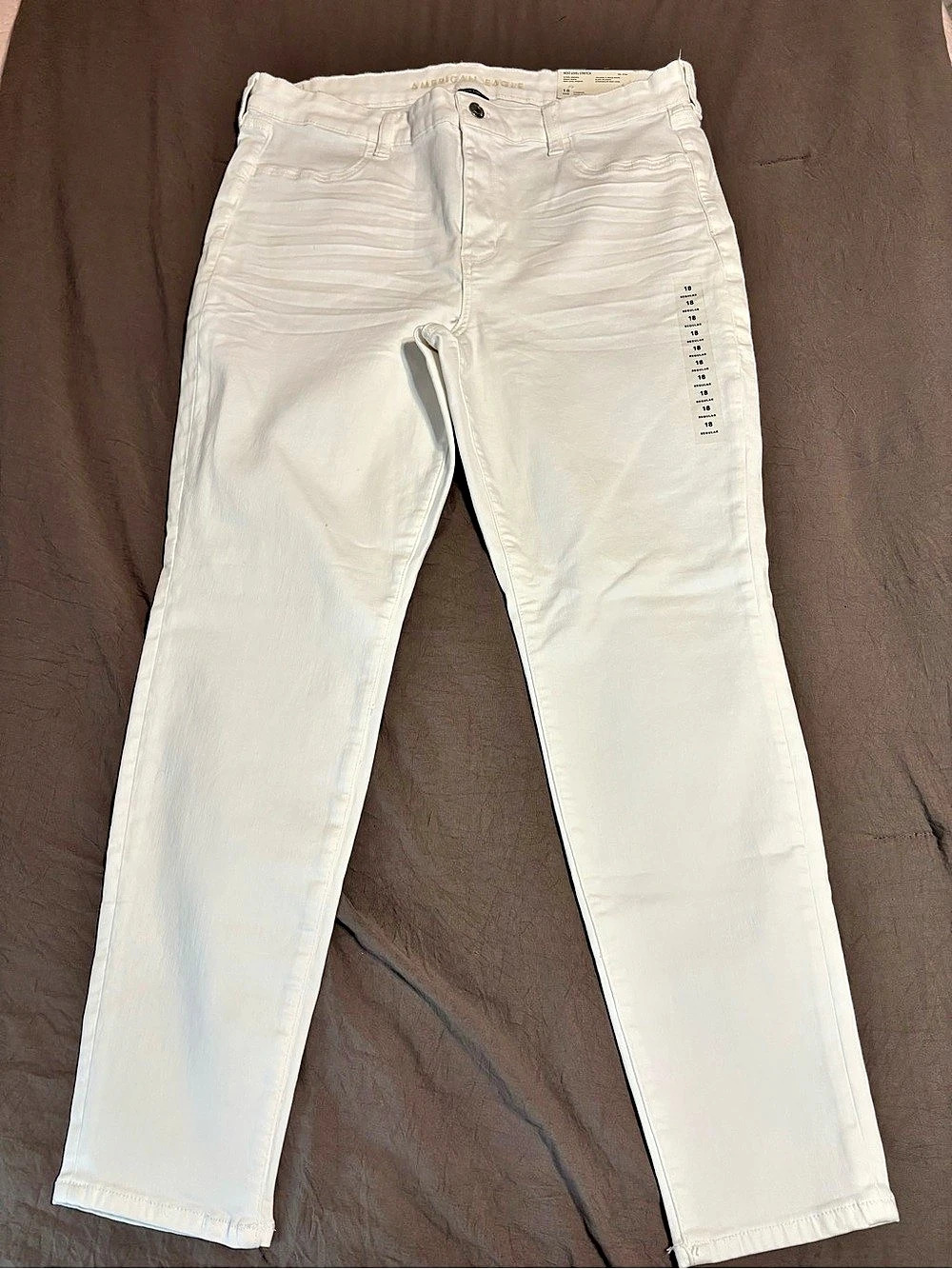 American Eagle Hi-Rise Jegging White Skinny Jeans Waist 34W Size 18 R